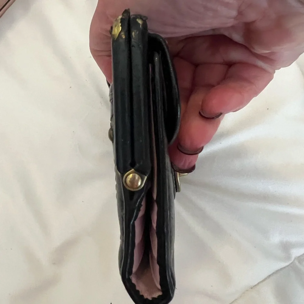 Coach Black Leather Wallet with Gold Accents - Picture 4 of 11